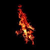 Fire of flame burning isolated on dark background for graphic design purpose photo