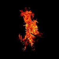 Fire of flame burning isolated on dark background for graphic design purpose photo