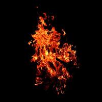 Fire of flame burning isolated on dark background for graphic design purpose photo