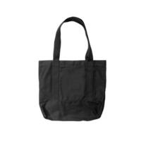 A mock-up of a black canvas tote bag on a white background. photo