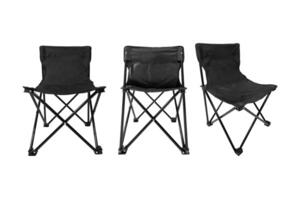 folding chair in black color photo