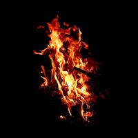 Fire of flame burning isolated on dark background for graphic design purpose photo