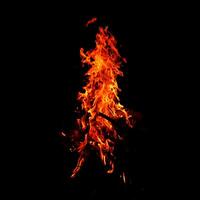 Fire of flame burning isolated on dark background for graphic design purpose photo