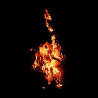 Fire of flame burning isolated on dark background for graphic design purpose photo