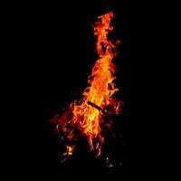 Fire of flame burning isolated on dark background for graphic design purpose photo