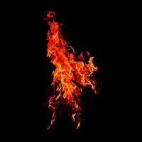 Fire of flame burning isolated on dark background for graphic design purpose photo