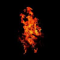 Fire of flame burning isolated on dark background for graphic design purpose photo