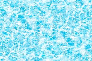 Bluewater waves on the surface ripples blurred. Defocus blurred transparent blue colored clear calm water surface texture with splash and bubbles. Water waves with shining pattern texture background. photo