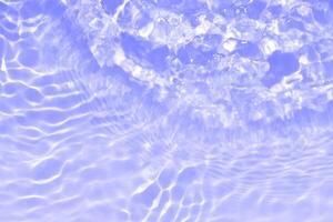 Water surface. Bluewater waves on the surface ripples blurred. Defocus blurred transparent blue colored clear calm water surface texture with splash and bubbles. Water waves with shining pattern. photo