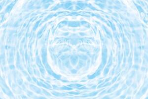 Bluewater waves on the surface ripples blurred. Defocus blurred transparent blue colored clear calm water surface texture with splash and bubbles. Water waves with shining pattern texture background. photo