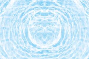 Bluewater waves on the surface ripples blurred. Defocus blurred transparent blue colored clear calm water surface texture with splash and bubbles. Water waves with shining pattern texture background. photo