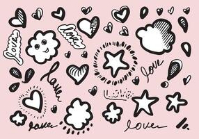 Set of love. Hand drawing. Doodle style. for your design. vector