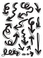 hand drawn vector arrows set on white background.vector EPS
