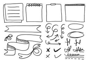 Set of hand drawn elements for selecting text.Business doodle. vector