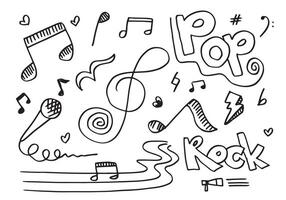 Music Background Hand drawn music set illustration. illustrations of music images, design concept. vector