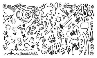 Hand drawn doodle sketch for design elements. vector