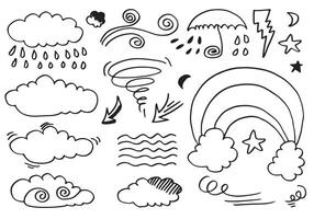 Hand drawn weather collection. vector illustration.