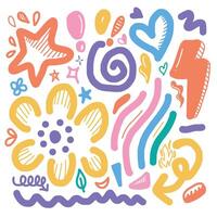 Decorative abstract with doodles of shapes. vector