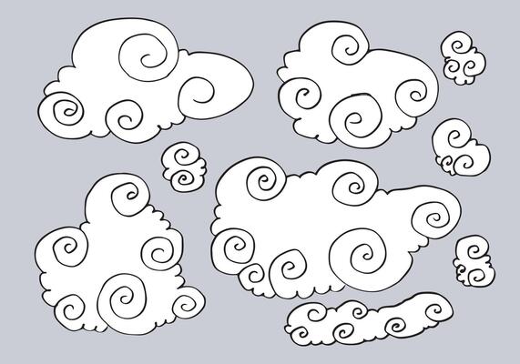 Hand drawn weather collection. Flat style vector illustration.