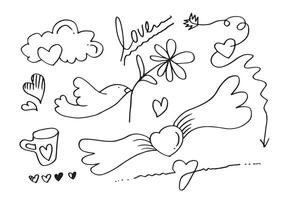 Set of love. Hand drawing. Doodle style. for your design. vector