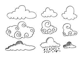colección meteorológica dibujada a mano. ilustración vectorial de estilo plano. vector