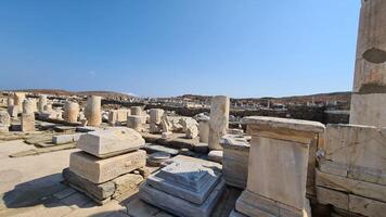 delos isla, un joya en el Egeo mar, sostiene Rico mitológico y arqueológico significado foto