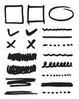 Set of hand drawn elements for selecting text.Business doodle. vector