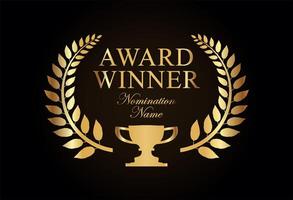 Award Winner emblem collection of gold laurel wreath vector