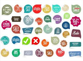 Collection of super sale stickers and tags template vector