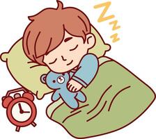 pequeño niño dormido dibujos animados vector