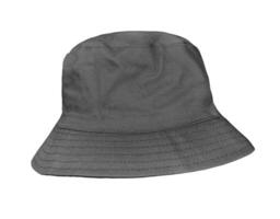 Black bucket hat isolated on white background photo