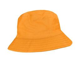 sombrero de cubo naranja aislado sobre fondo blanco foto