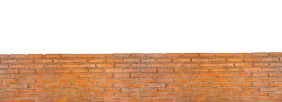 Red brick wall isolated on white background photo