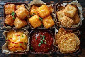 AI generated Snacks in a container professional advertising food photography photo