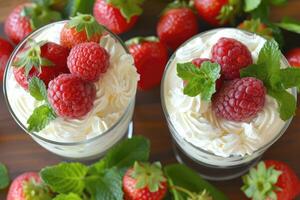 AI generated breakfast superfood healthy yogurt professional advertising food photography photo