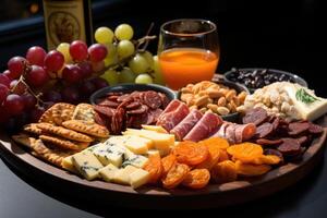 AI generated mixed snacks in boxes professional advertising food photography photo