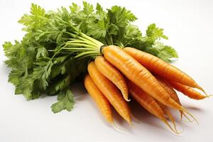 AI generated carrots in kitchen table professional advertising food photography photo