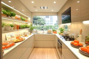 AI generated open space kitchen ideas professional advertising photography photo