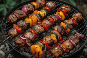 ai generado delicioso A la parrilla carne con vegetales profesional publicidad comida fotografía foto