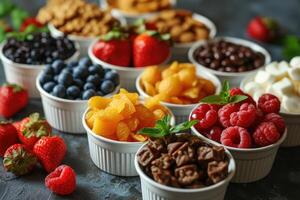 ai generado meriendas en un envase profesional publicidad comida fotografía foto