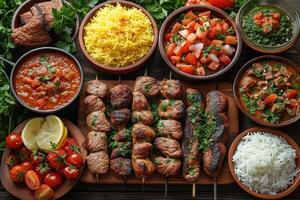 AI generated Ramadan iftar meal ideas advertising food photography photo