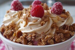 AI generated breakfast superfood healthy yogurt professional advertising food photography photo