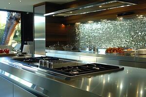 AI generated open space kitchen ideas professional advertising photography photo