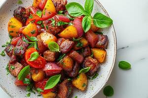 ai generado comida en el cocina mesa a enviar en social medios de comunicación profesional publicidad comida fotografía foto