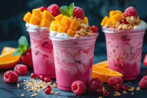 AI generated breakfast superfood healthy yogurt professional advertising food photography photo