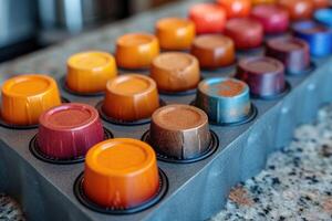 AI generated coffee pods on kitchen counter professional advertising food photography photo