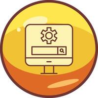 Computer Search Engine Vector Icon