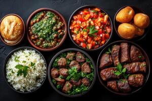 AI generated Ramadan iftar meal ideas advertising food photography photo