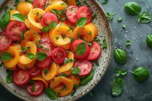 AI generated food on the kitchen table to post on social media professional advertising food photography photo