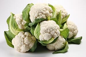 AI generated Cauliflower isolated kitchen table professional advertising food photography photo